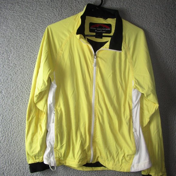 SUN MOUNTAIN RAINFLEX MEN'S GOLF JACKET YELLOW BLACK WHITE LARGE POLYESTER - Picture 1 of 3
